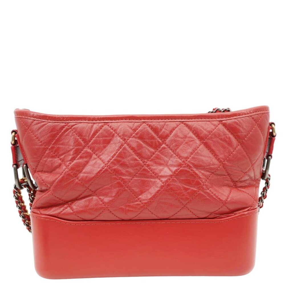 Chanel Gabrielle Aged Calfskin Quilted Leather Crossbody Bag Red - Picture 3 of 13
